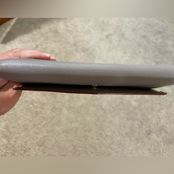 Paul Smith Highlight Stitch Long Wallet Gray Leather Card Coin Money Slots - Picture 11 of 14